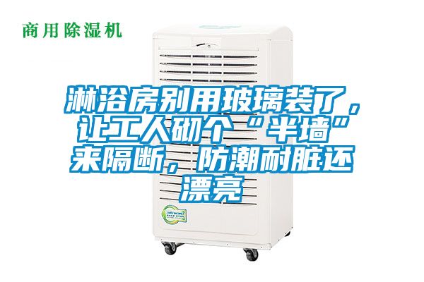 淋浴房別用玻璃裝了，讓工人砌個“半墻”來隔斷，防潮耐臟還漂亮